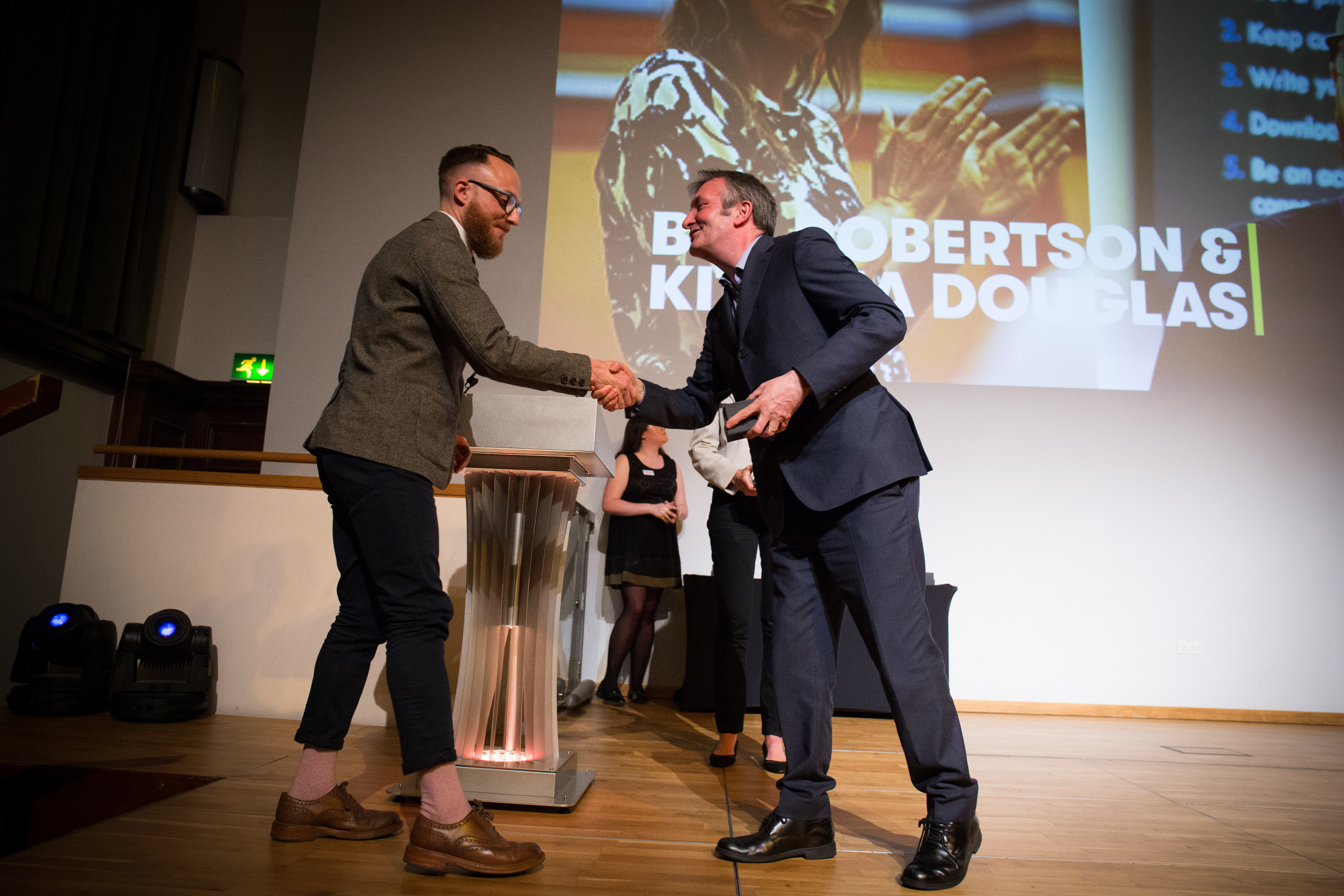 Ben Robertson receiving the Enterprise Award for Excellence from Vice Chancellor Prof. Peter Slee