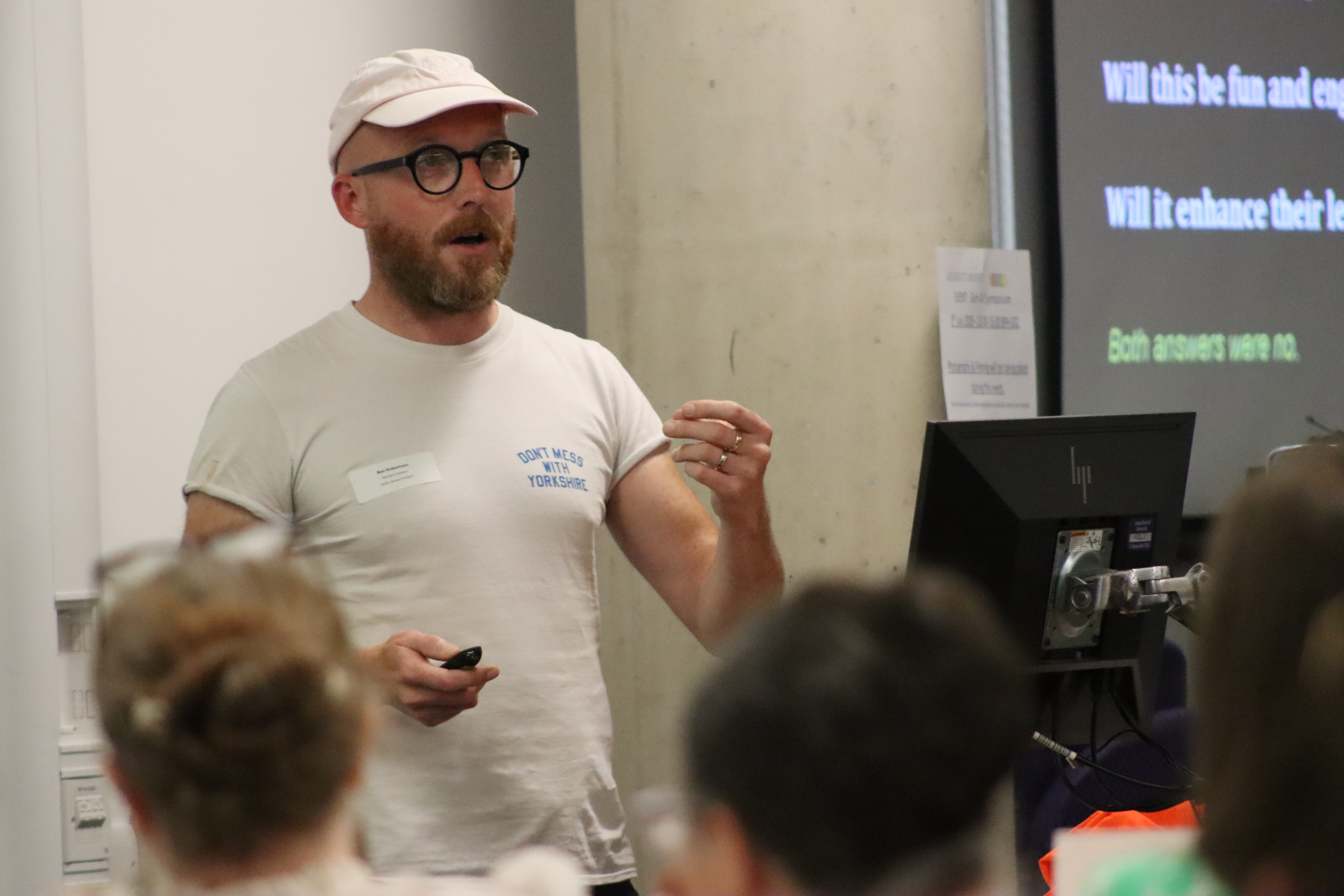 Ben Robertson delivering the CLT AI Symposium talk